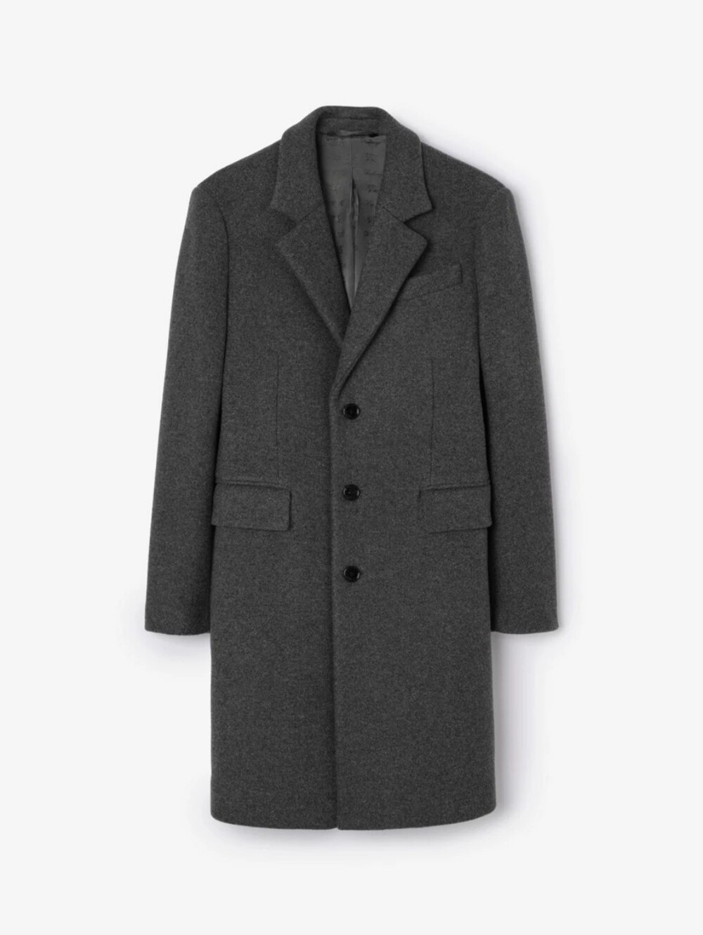 Wool Blend Men's Charcoal Gray Quiet Luxury Top Coat Size Large
